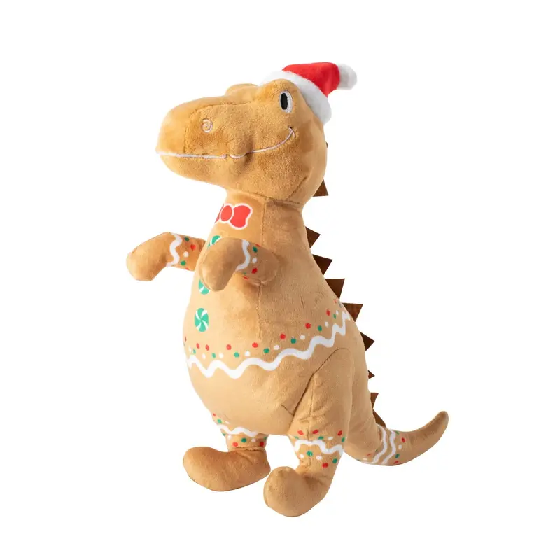 PetShop by Fringe Studio Holiday Rex Plush Dog Toy - Cookie-Saurus