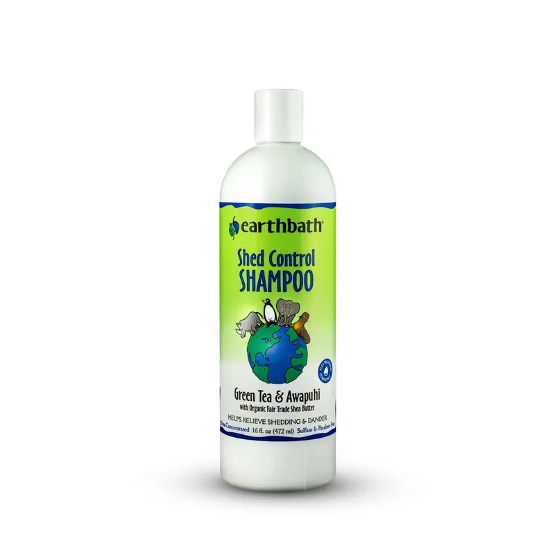Earthbath Green Tea & Awapuhi Shed Control Shampoo for Cat & Dog 16 Oz