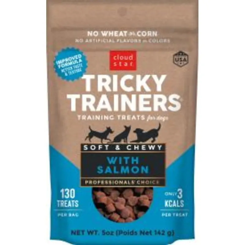 Cloud Star Tricky Trainers Chewy Dog Treats, Salmon, 5 oz. Pouch