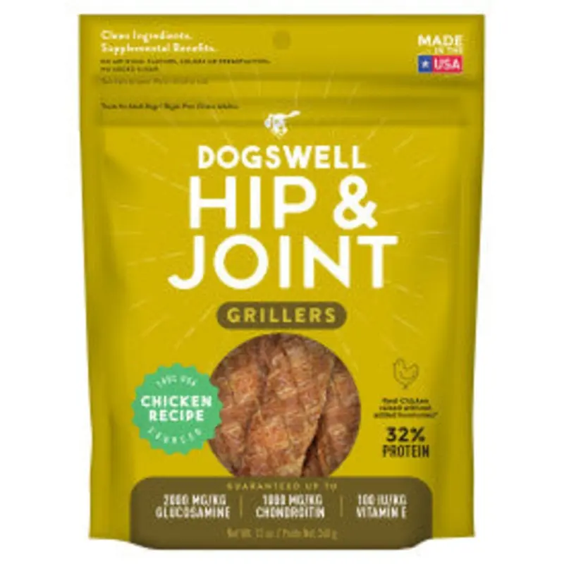 Dogswell Hip & Joint Grillers Dog Treats, Chicken, 12 oz. Pouch