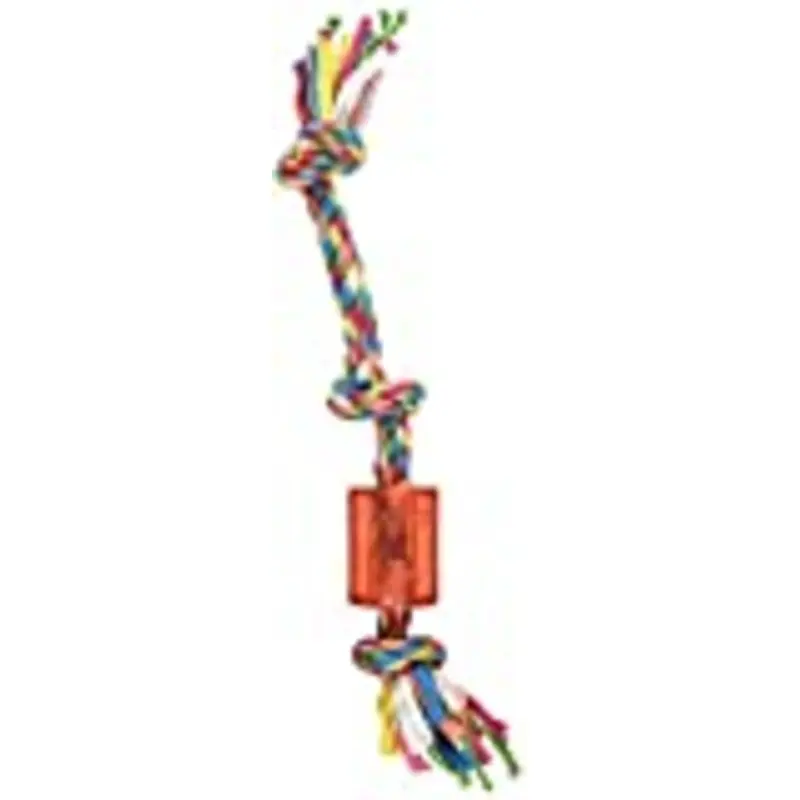 Mammoth Pet Products-Cloth Squeaky Rope Tpr- Multicolored Small