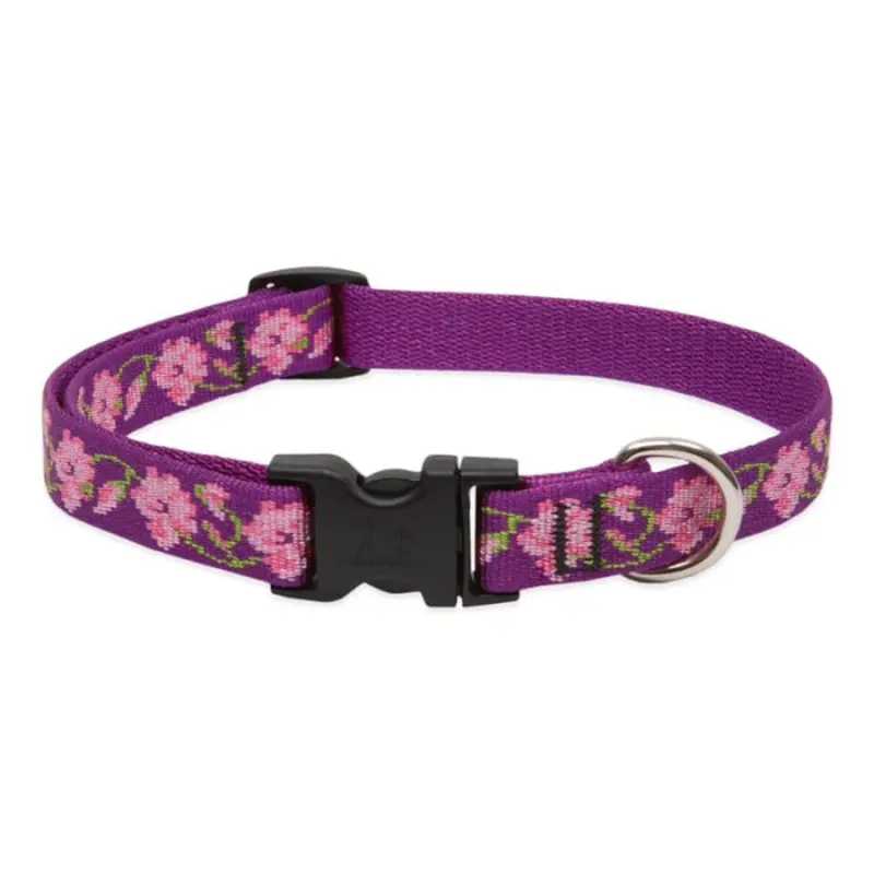Lupine Pet Dog 3/4 In Wide 13-22 In Adjustible Collar Original Designs Rose Garden