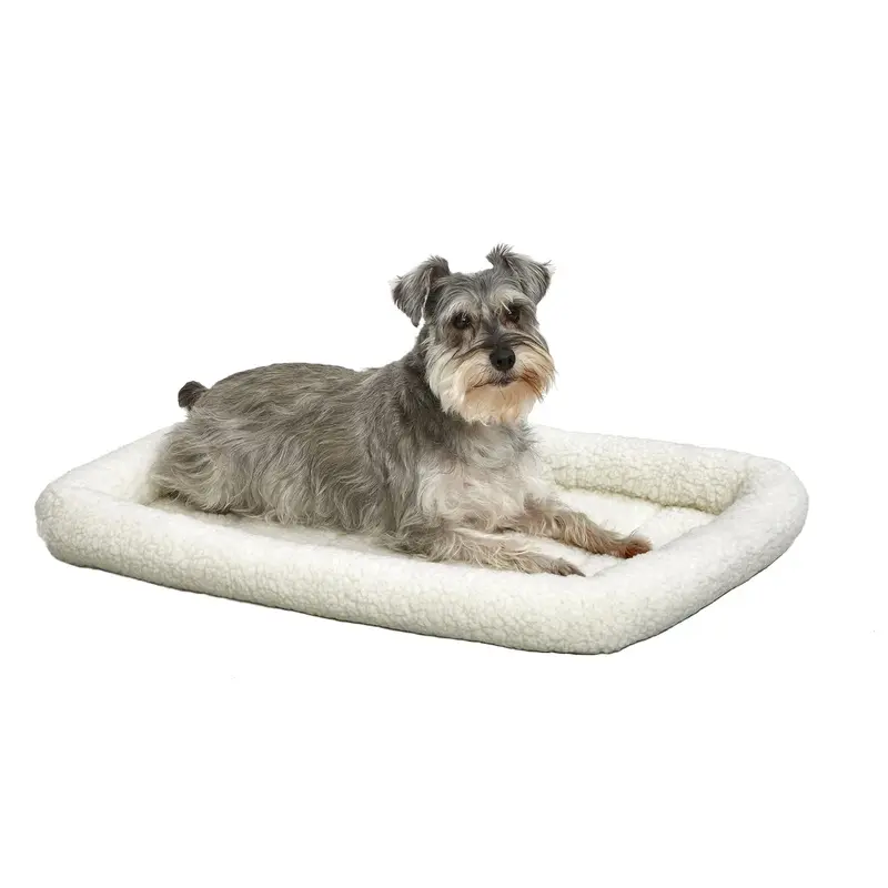 MidWest Deluxe QuietTime Bolster Pet Bed & Crate Mat  Fleece  30