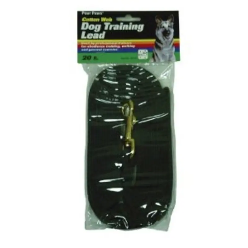 Four Paws Cotton Web Dog Lead Black 20 Feet