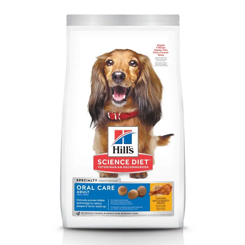 Hill's Science Diet Adult Oral Care Chicken, Rice & Barley Recipe Dry Dog Food, 4 lb bag