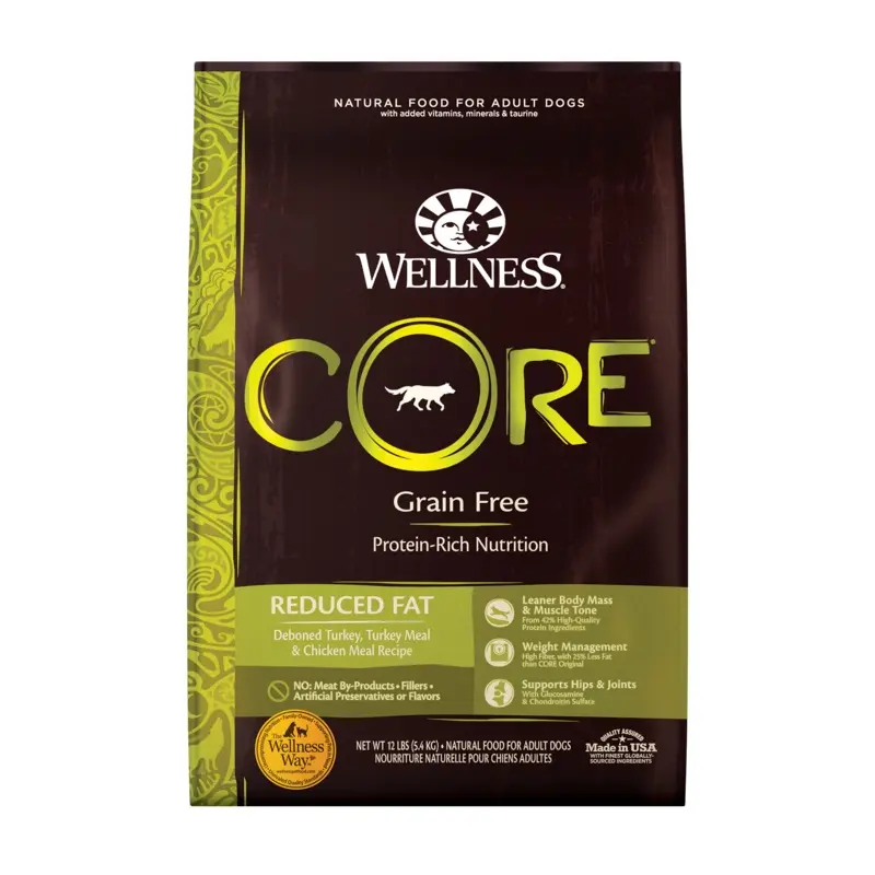 Wellness CORE Natural Grain Free Dry Dog Food Reduced Fat 12lb Bag