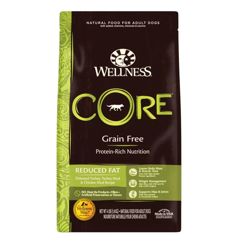 Wellness CORE Natural Grain Free Dry Dog Food Reduced Fat 4lb Bag