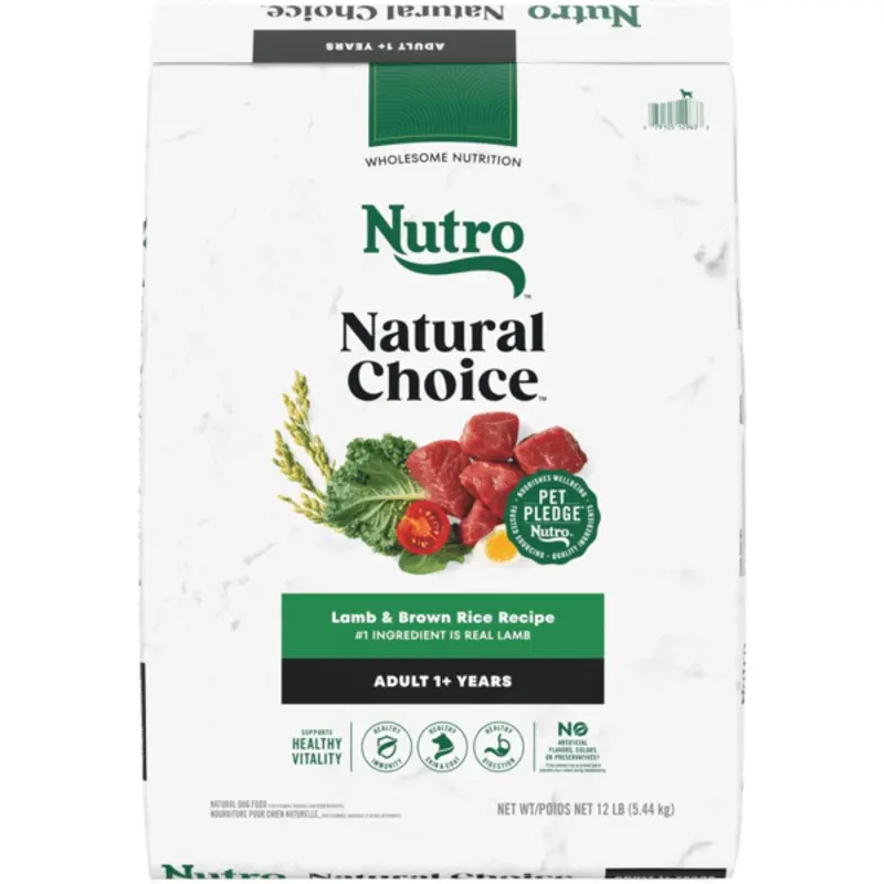 Nutro Natural Choice Dry Dog Food Adult Lamb & Brown Rice Recipe 12lb bag