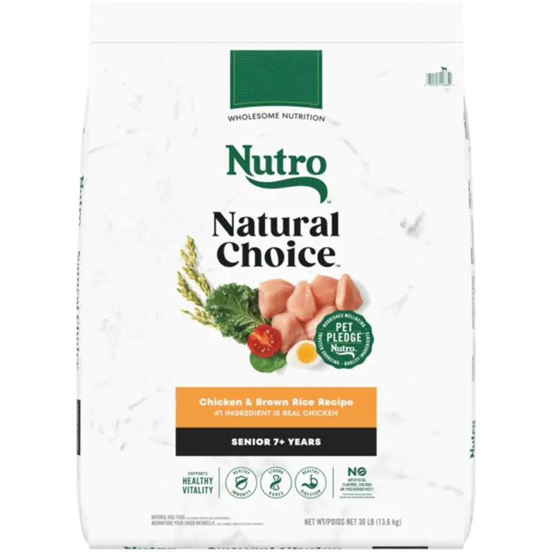 Nutro Natural Choice Dry Dog Food Senior Chicken & Brown Rice Recipe 30lb bag