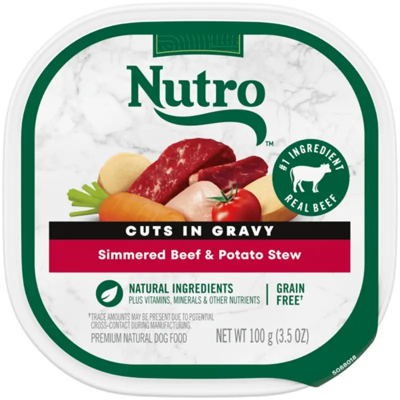 Nutro Wet Dog Food Cuts in Gravy Simmered Beef & Potato Stew  3.5oz cup
