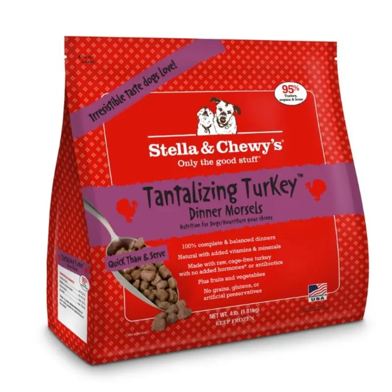 Stella Raw Tantalizing Turkey Dog Food Meal Rich Nutrient Fruits Vegetable 4lbs