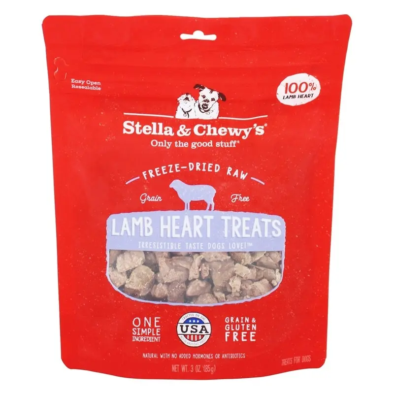 Stella & Chewy's Lamb Heart Freeze-Dried Raw Dog Treats, 3 oz.