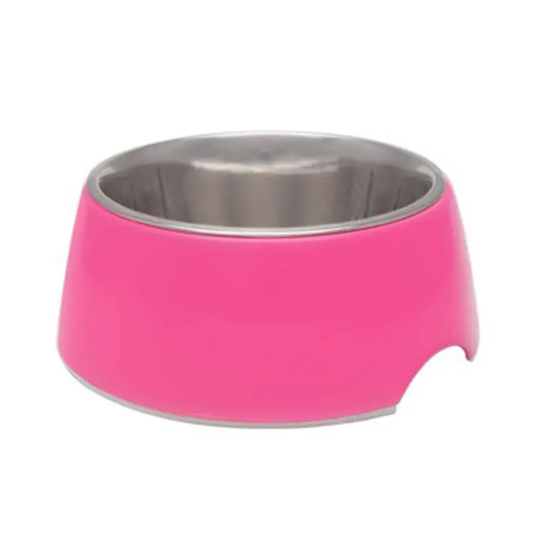 Loving Pets Stainless Steel Retro Dog Bowl Pink Medium