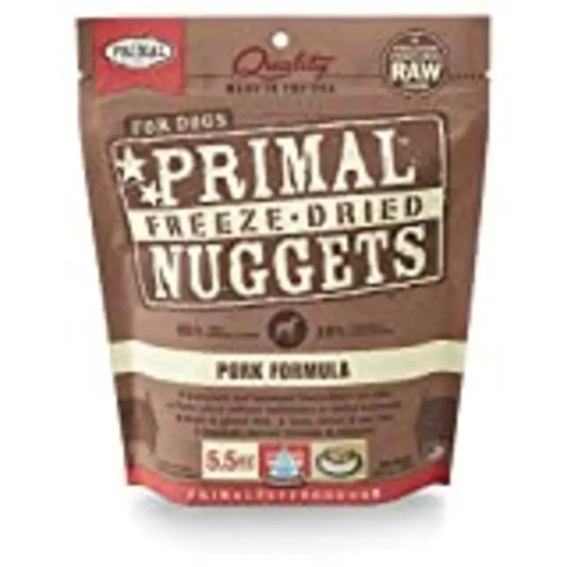 Primal Pet Foods Nuggets Grain-Free Pork Formula Freeze Dried Dog Food, 5.5 oz
