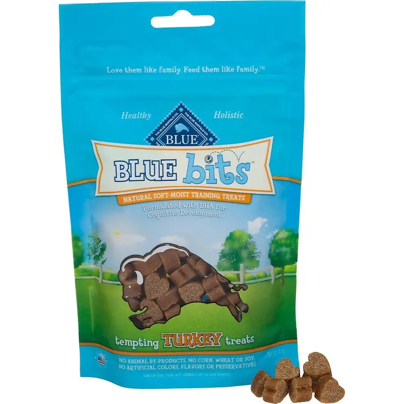 Blue Buffalo Bits Soft-Moist Tempting Turkey Training Dog Treats, 4-oz