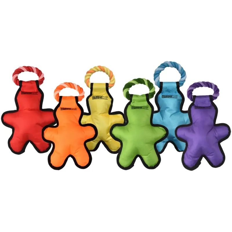 Multipet Dog Toy Cross-Ropes Tug o Man with Rope 14in Assorted