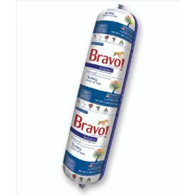 Bravo Balance Turkey Blend Frozen Dog Food, 5-Pound Chub