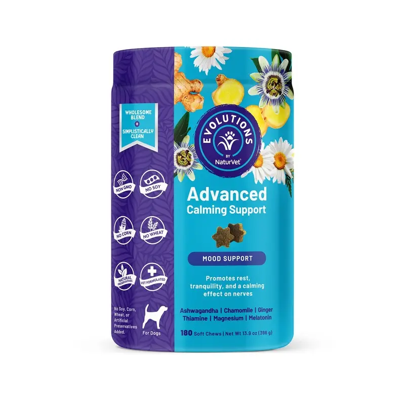 Evolutions By NaturVet Advanced Calming Support Dog Soft Chews, Count of 180