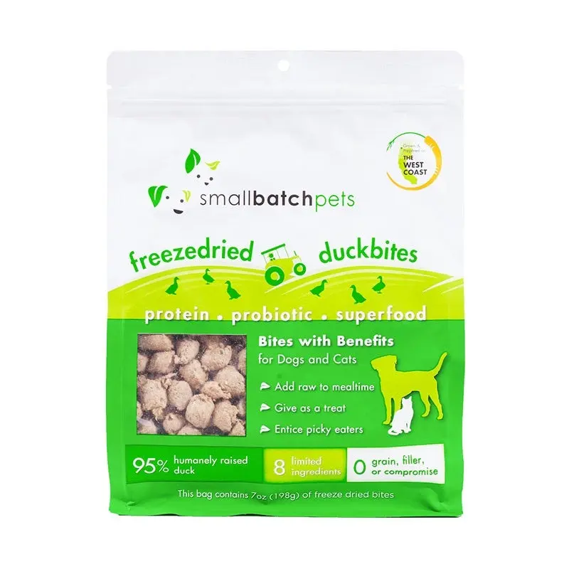 Small Batch 7oz Freeze-Dried Small Bites Duck Dog & Cat Food
