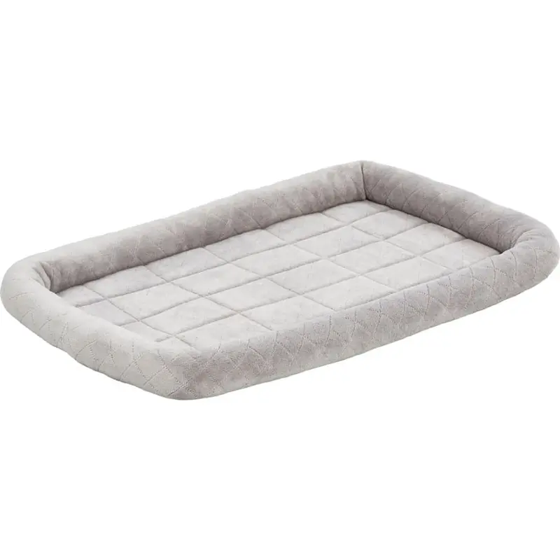 Midwest Homes for Pets  36 in. Quiet Time Diamond Stitch Bed with Elastic Bands  Grey