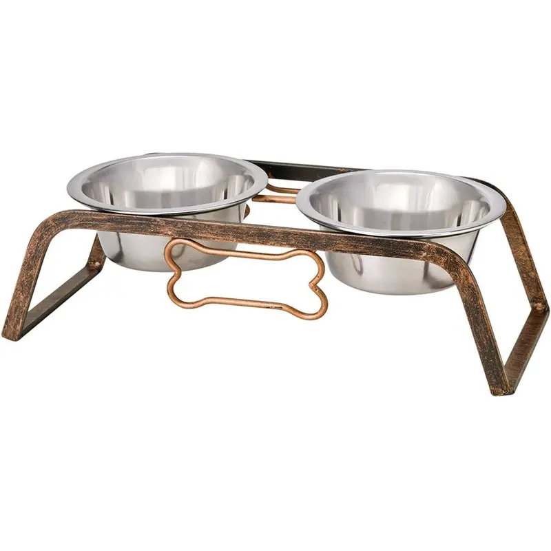 Loving Pets Rustic Bone Dog Diner 1qt