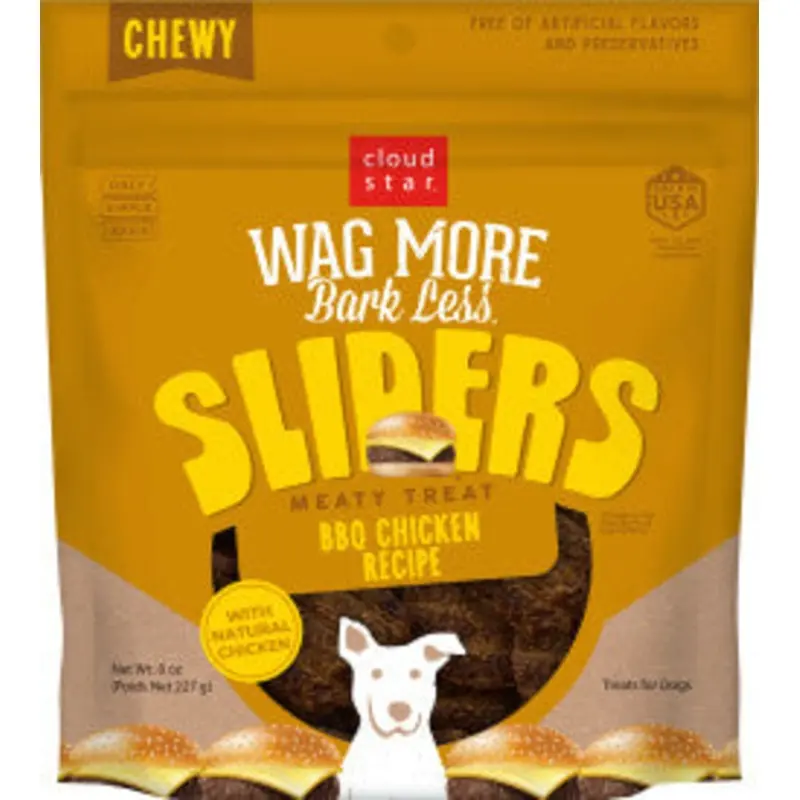 Cloud Star Wag More Bark Less Sliders Dog Treats, BBQ Chicken 8 oz. Bag