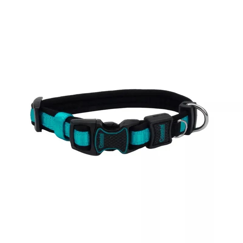 Coastal Inspire 5/8in Wide 8-12in Dog Collar Aqua