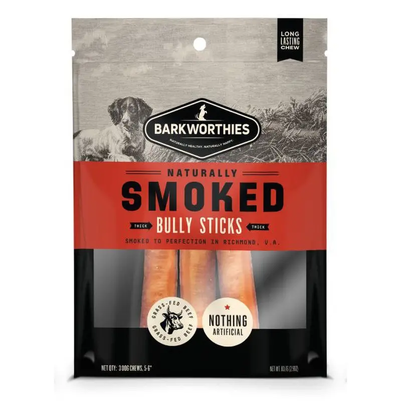 Barkworthies Smoked Bully 6 in Thick 3pk