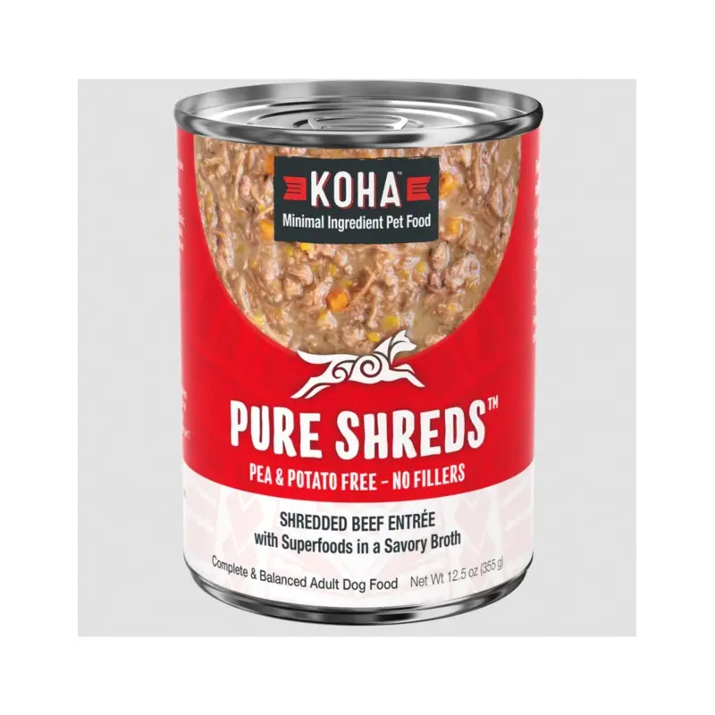 Koha Pure Shreds Dog Food Beef Entree 12.5 oz single