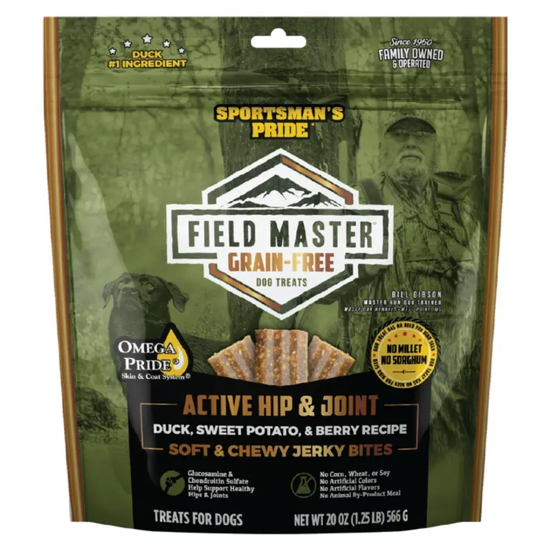 Sportsman's Pride Field Master Grain Free Active Hip & Joint Duck Jerky Bites 20oz bag