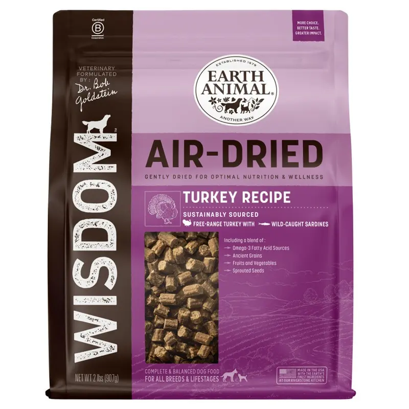 Dr. Bob Goldsteins Wisdom Air-Dried Turkey Recipe Dog Food 2lb