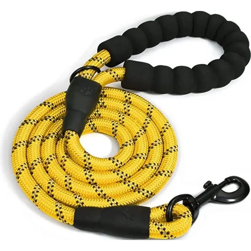 Doggy Tales Braided Dog Leash Yellow 5ft