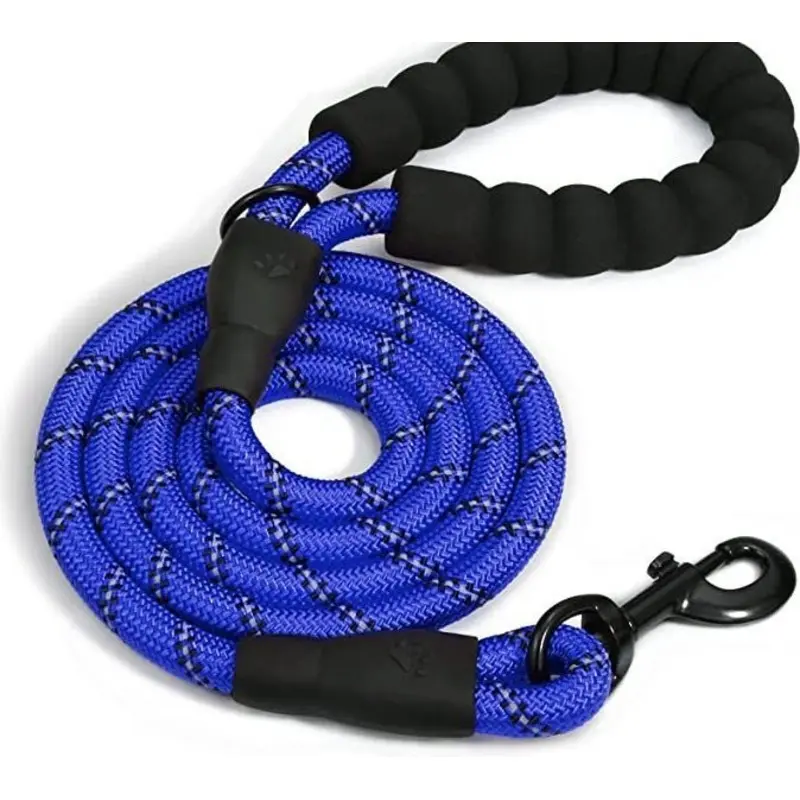 Doggy Tales Braided Dog Leash, 5-ft Navy Blue