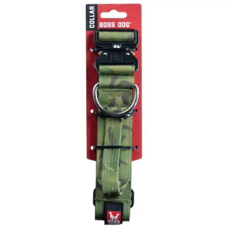 Boss Dog Tactical Collar 20-28in 2in Green Camo