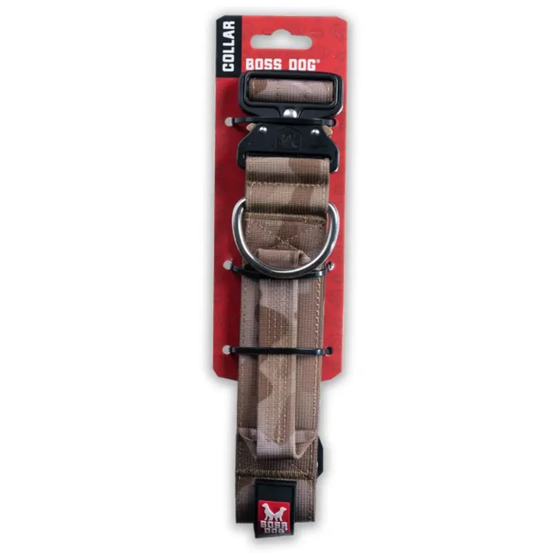 Boss Dog Tactical Collar 20-28in 2in Tan Camo