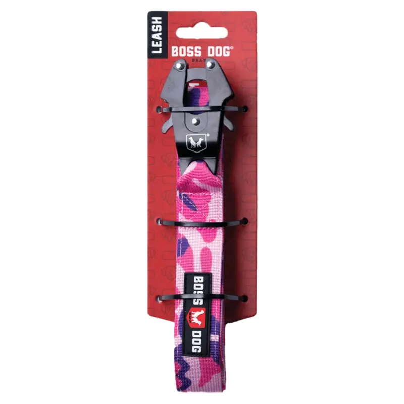 Boss Dog Tactical Dog Leash 4ft 1.25in Pink Camo