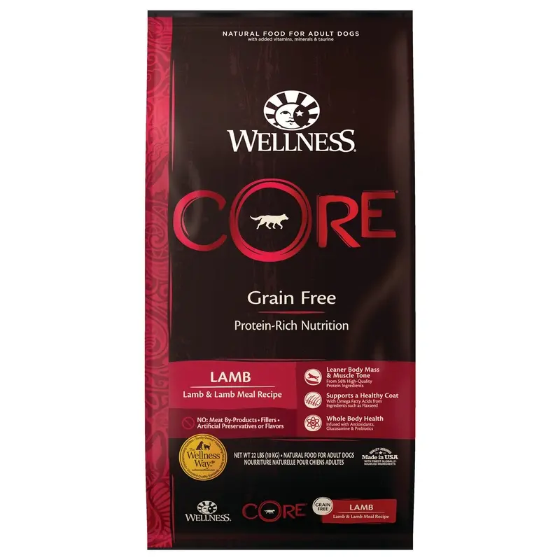 Wellness CORE Natural Grain Free Dry Dog Food, Lamb, 2lb