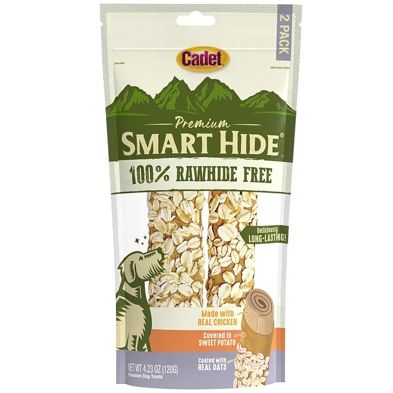 Cadet Smallart Hide Rawhide Free Dog Chews Chicken, Sweet Potato, & Oats 2pk