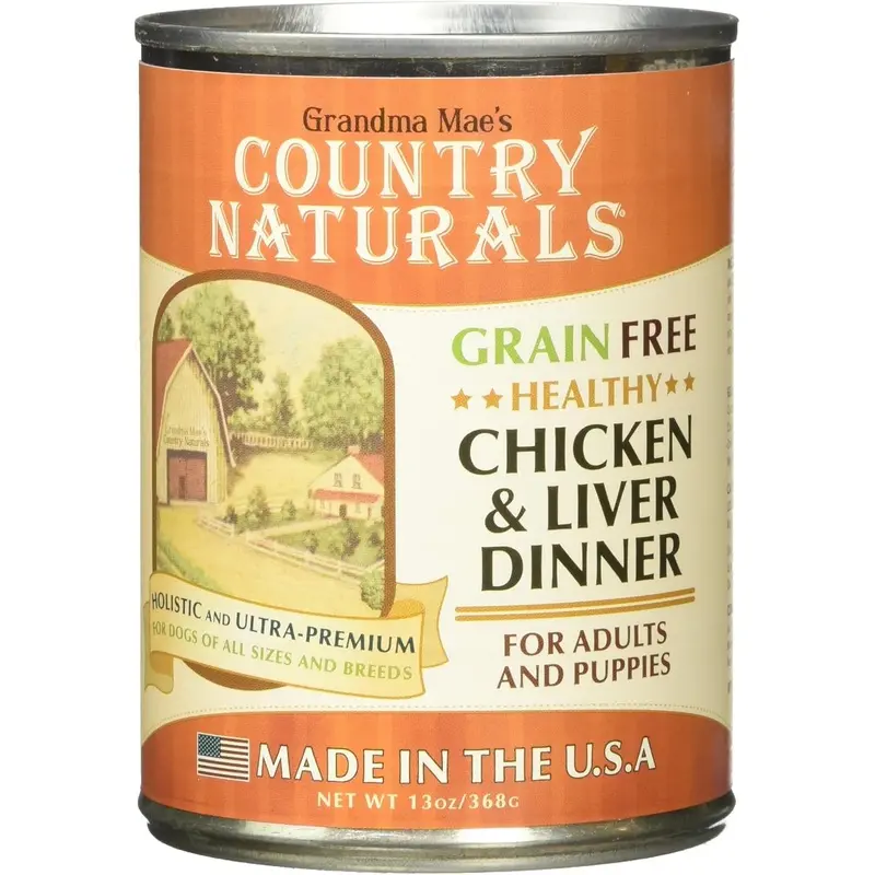 Grandma Mae's 13oz Country Naturals Grain Free Dog Can Chicken/Liver Dinner