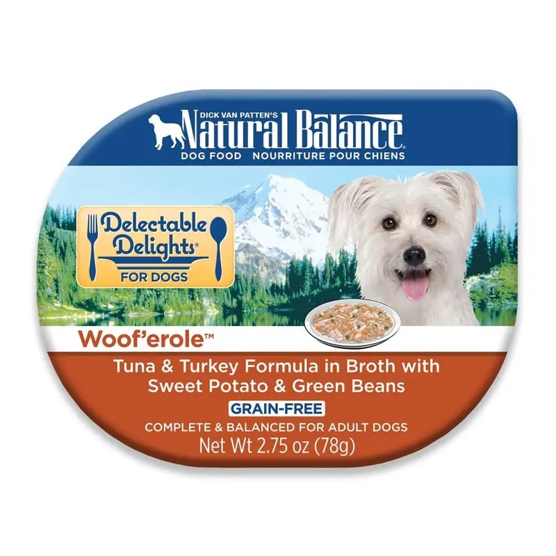 Natural Balance Pet Foods Delectable Delights Wooferole in Broth Dog Food 2.75 oz