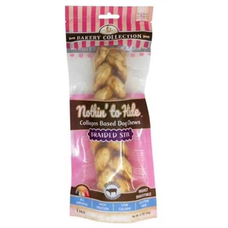 Fieldcrest Farms Nothin' To Hide Bakery Collection Dog Treat Braided Stix, Beef 9in