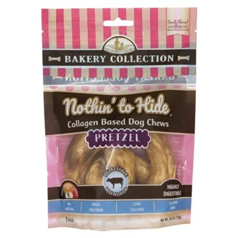 Fieldcrest Farms Nothin' To Hide Bakery Collection Dog Treat Pretzel, Beef 4in