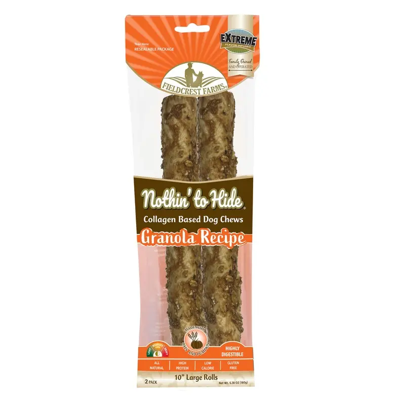 Fieldcrest Farms Nothin' To Hide Roll Dog Treat Granola 10in 2pk
