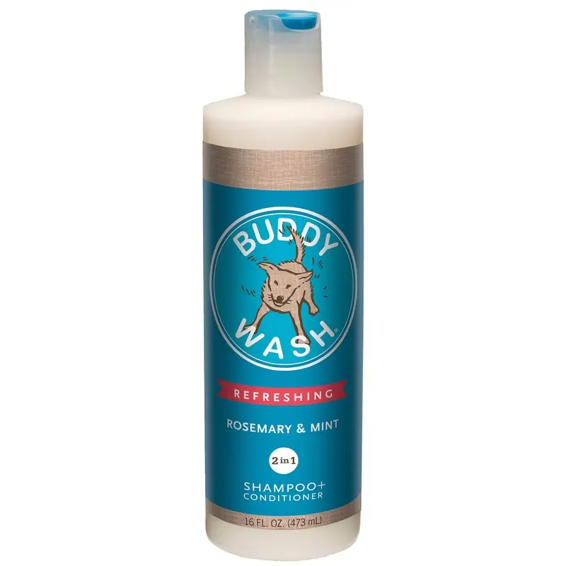 Buddy Grooming Wash 2 in 1 Dog Shampoo, Rosemary & Mint, 16 oz. Bottle