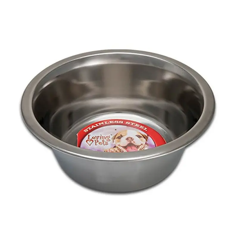Loving Pets Ruff N' Tuff Traditional Stainless Steel Dog Dish 2pt