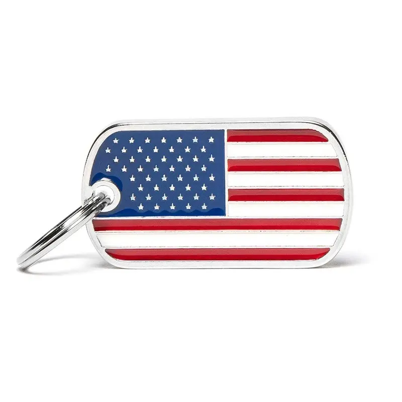 My Family ID Usa Flag Tag