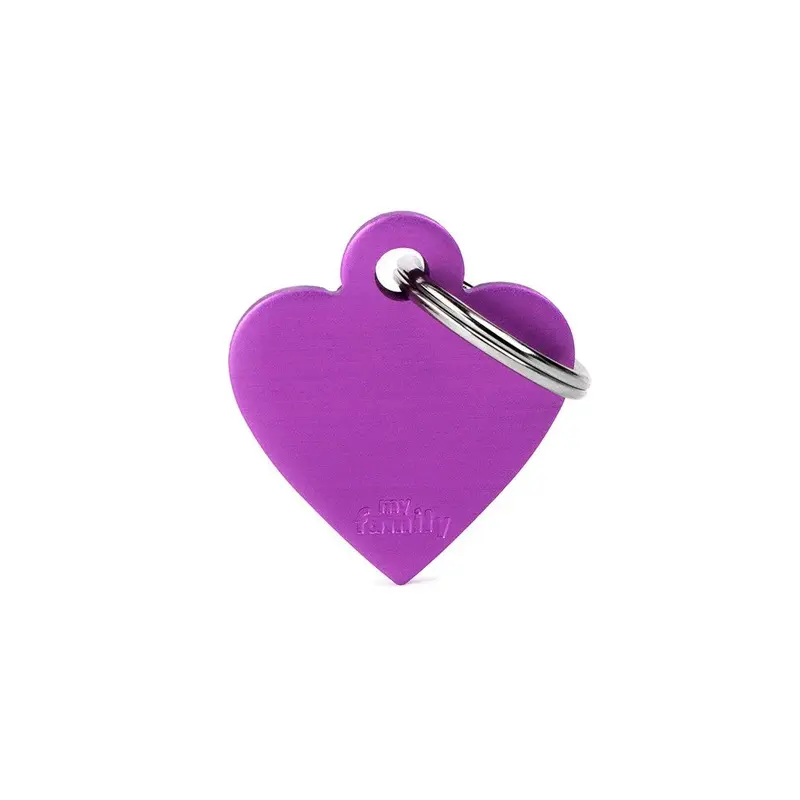 My Family ID Basic Small Aluminum Purple Heart ID Tag