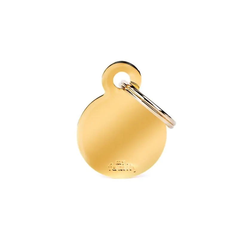 My Family ID Basic Small Bone ID Tag in Gold-Plated Brass