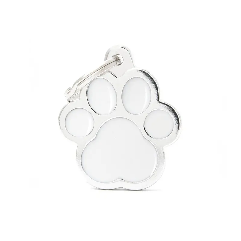 My Family ID Classic Big White Paw ID Tag