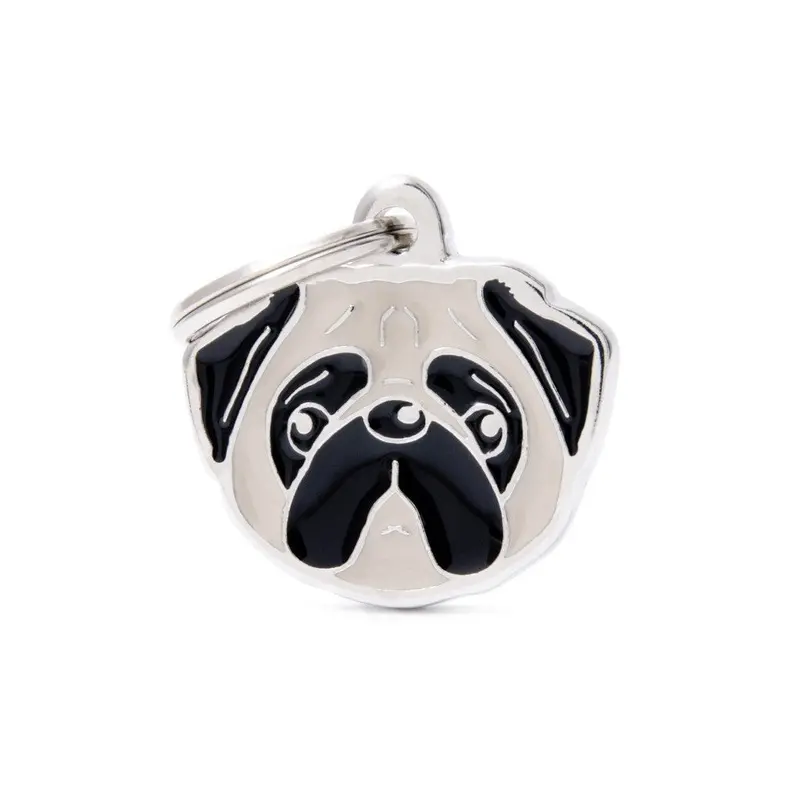 My Family ID Friends Fawn Pug ID Tag